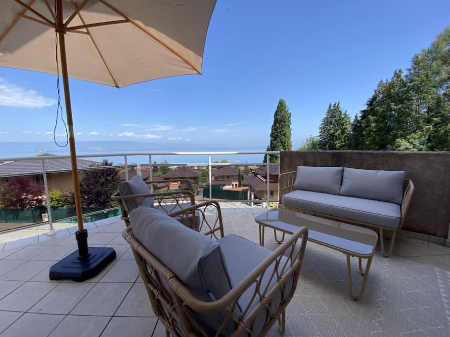 Magnifique Appart Renove Evian Duplex Vue Lac 8 Pers Exteriör bild
